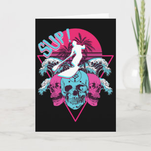 Cartão Sup Surfing Vaporwave Remando Supboard Stand Up P