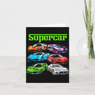 Cartão Super Carro Cara Legal de Carros Srts Fã de Corrid