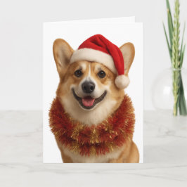 Cartão Super cute Corgi Christmas card