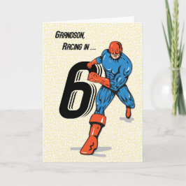 Cartão Super-herói de Aniversário do 6