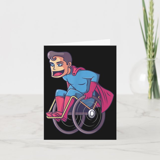 Cartão Super-herói de Cadeira de Rodas Sou Amputado Defic (Frente)