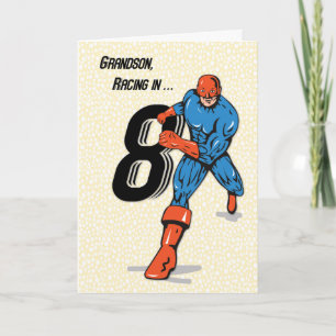 Cartão Super-herói do aniversário do neto 8o