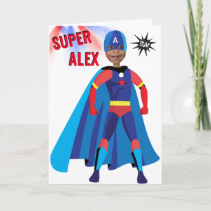 Cartão Super-herói EUA Garoto Incrível Incrível Aniver