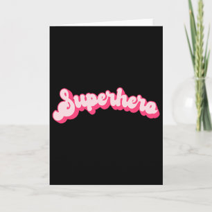 Cartão Super-herói - Fofo Rosa Vintage Retro Halloween Su