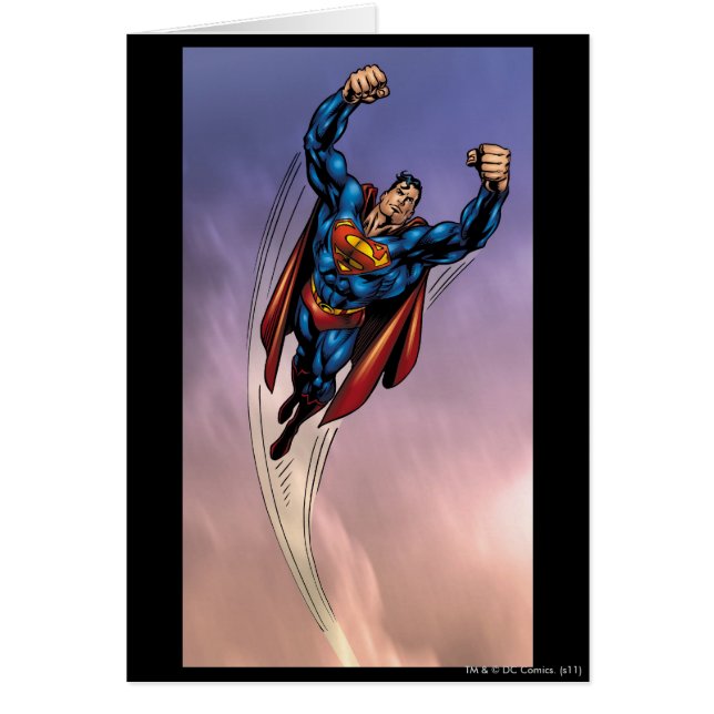 Cartão Super-Homem, ambos os braços levantados (Frente)