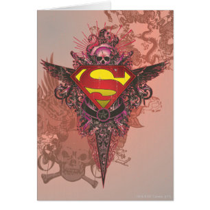 Cartão Super-Homem Estilizado Logotipo Grunge Design