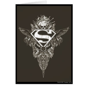 Cartão Super-Homem Estilizado Logotipo Star e Skull