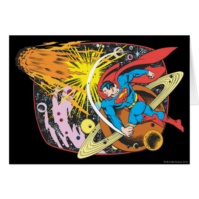 Cartão Super-Homem no Espaço (Frente Horizontal)