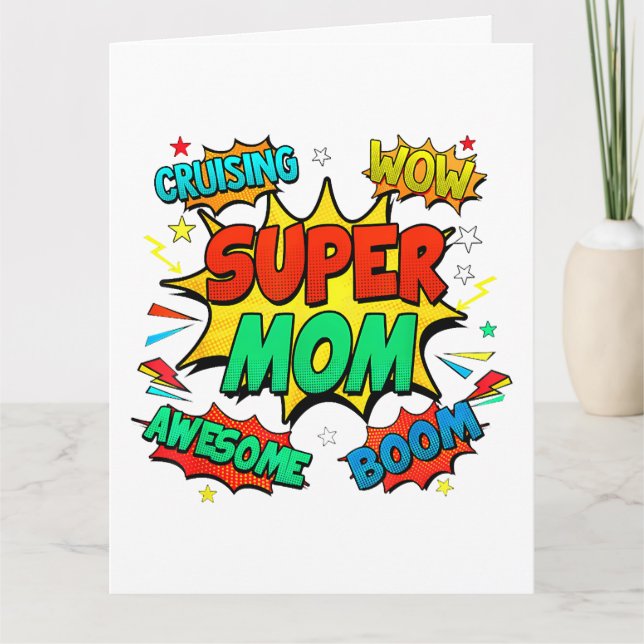 Cartão Super Mãe Heroína Para Mulheres (Frente)