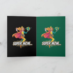 Cartão Super Mãe Super-Heroína Dia das Mães