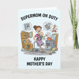 Cartão Super Mom Mother's Day Card