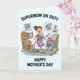 Cartão Super Mom Mother's Day Card