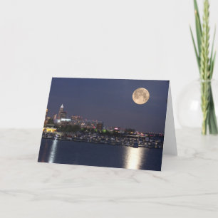 Cartão Super Moon Setting in Cleveland, Ohio