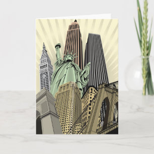Cartão Super Stylized Cityscape NYC