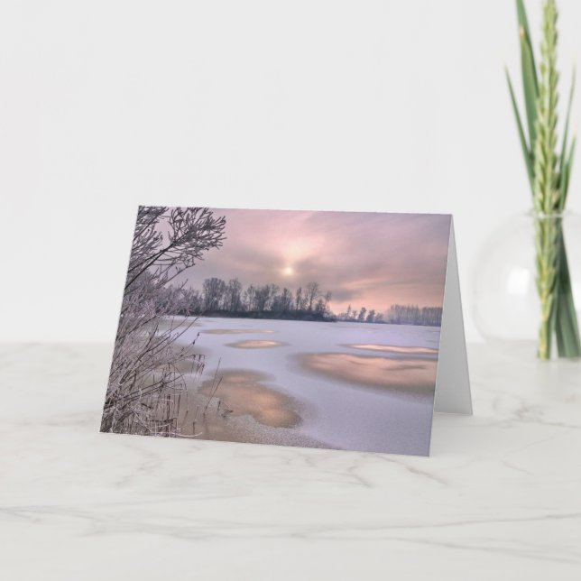 Cartão Superfície congelada | Po River, Piemonte, Itália (Frente)