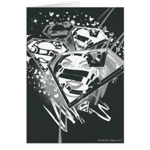 Cartão Supergirl Black and White