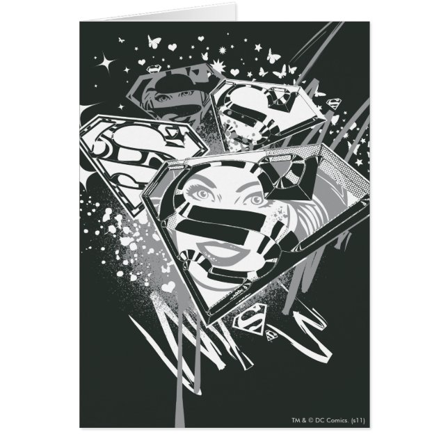 Cartão Supergirl Black and White (Frente)