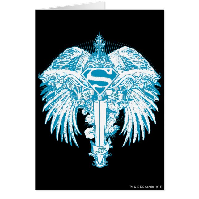 Cartão Supergirl Blue Wings (Frente)
