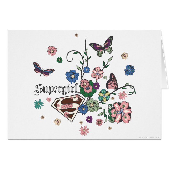 Cartão Supergirl Butterflies (Frente Horizontal)