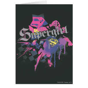 Cartão Supergirl Checkered Splatter