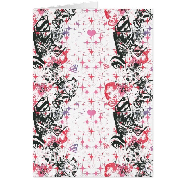 Cartão Supergirl Collage Pattern (Frente)
