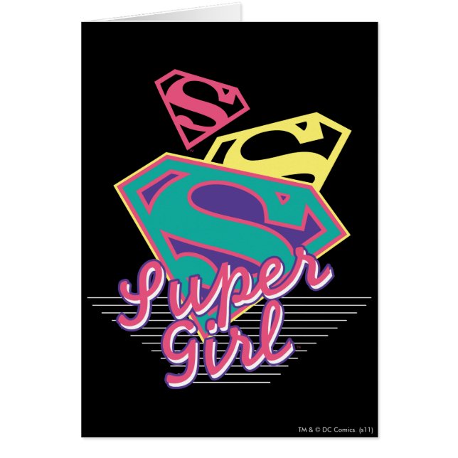 Cartão Supergirl Cursive (Frente)