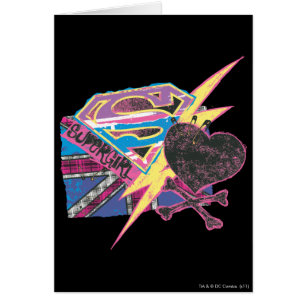 Cartão Supergirl Flag e Crossbones