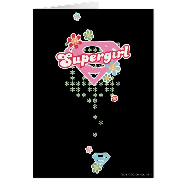 Cartão Supergirl Flower Madness (Frente)