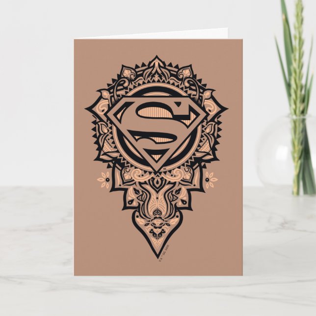 Cartão Supergirl Mandala Graphic (Frente)