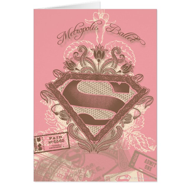 Cartão Supergirl Metropolis Balé Rosa (Frente)