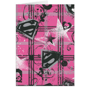Cartão Supergirl Pink Splatter Square
