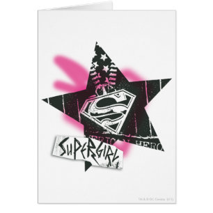 Cartão Supergirl Pink Spray Paint Star