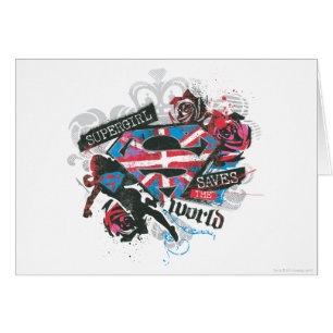 Cartão Supergirl salva o mundo