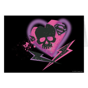 Cartão Supergirl Skulls and Lightning