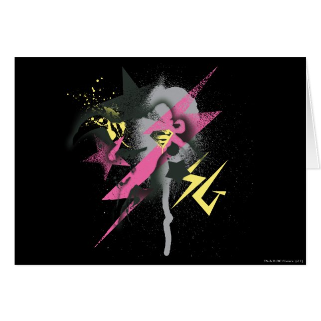 Cartão Supergirl Spray Paint (Frente Horizontal)