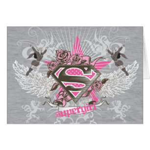 Cartão Supergirl Star e Rosas