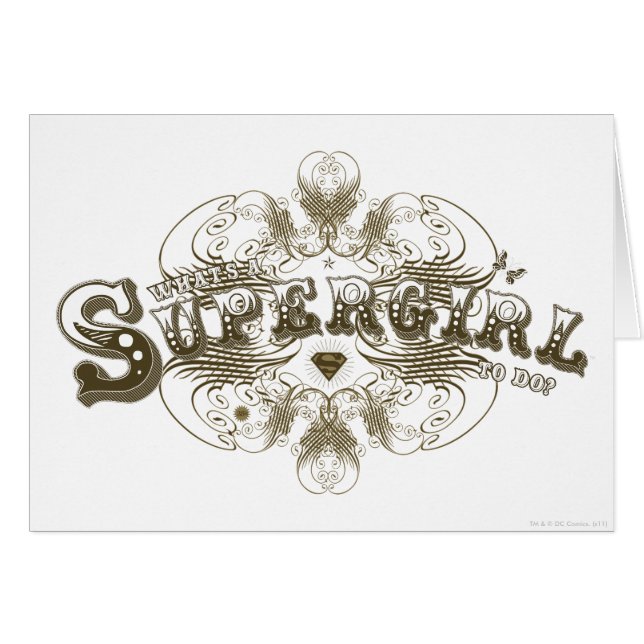 Cartão Supergirl What's a Girl to Do Brown (Frente Horizontal)