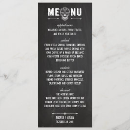 Cartão superior 4 x 9,25" do menu do crânio do