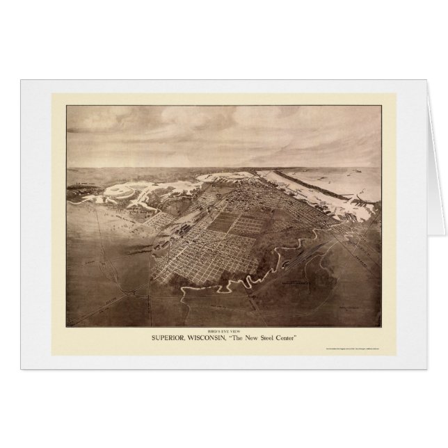 Cartão Superior, mapa panorâmico dos WI - 1913 (Frente Horizontal)