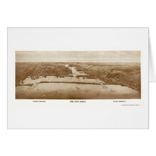 Cartão Superior, WI - Duluth, mapa panorâmico do manganês