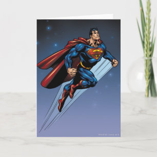 Cartão Superman against the night sky