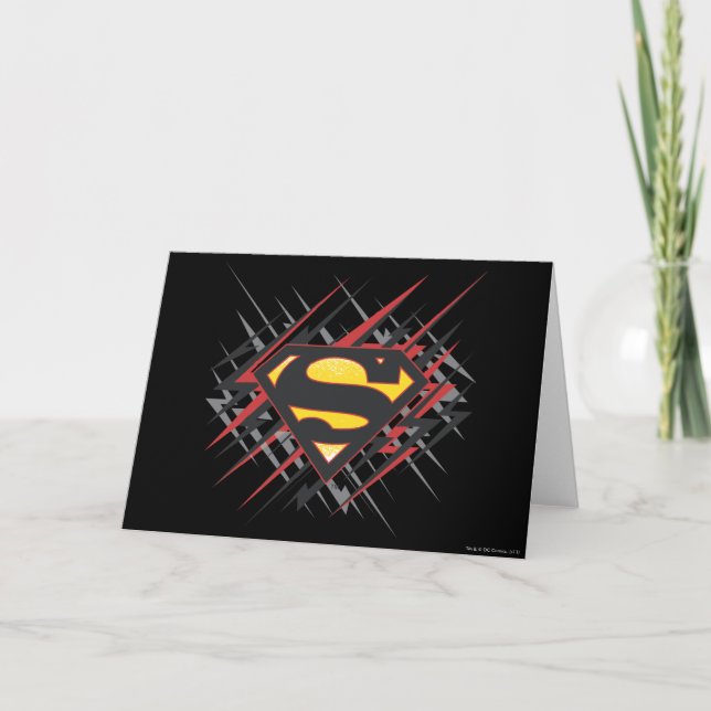 Cartão Superman Estilizado | Logotipo Black and Red Strik (Frente)