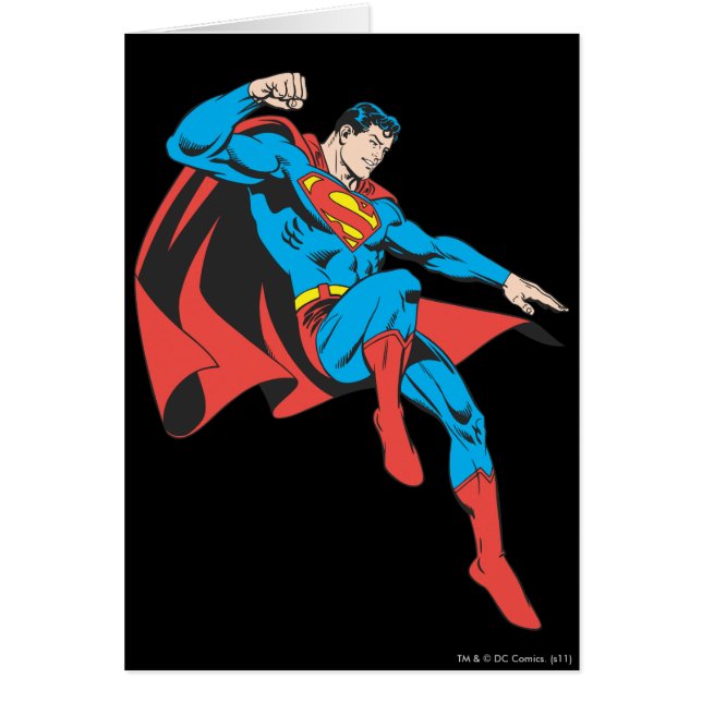 Cartão Superman Lands levemente (Frente)