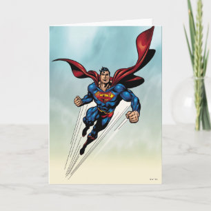 Cartão Superman leaps upward