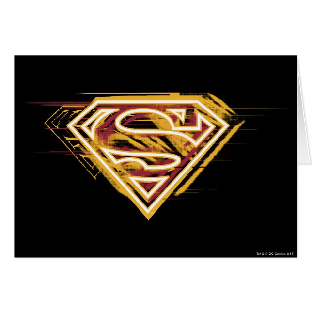 Cartão Superman S-Shield | Logotipo Amarelo e Vermelho (Frente Horizontal)