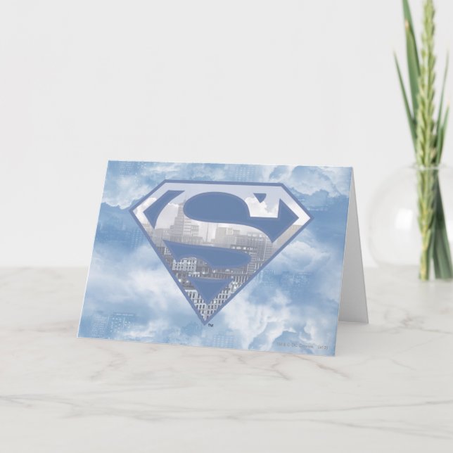 Cartão Superman S-Shield | Logotipo azul claro (Frente)