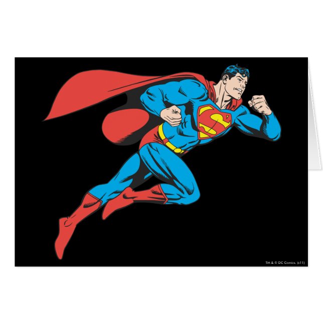 Cartão Superman salta direito (Frente Horizontal)