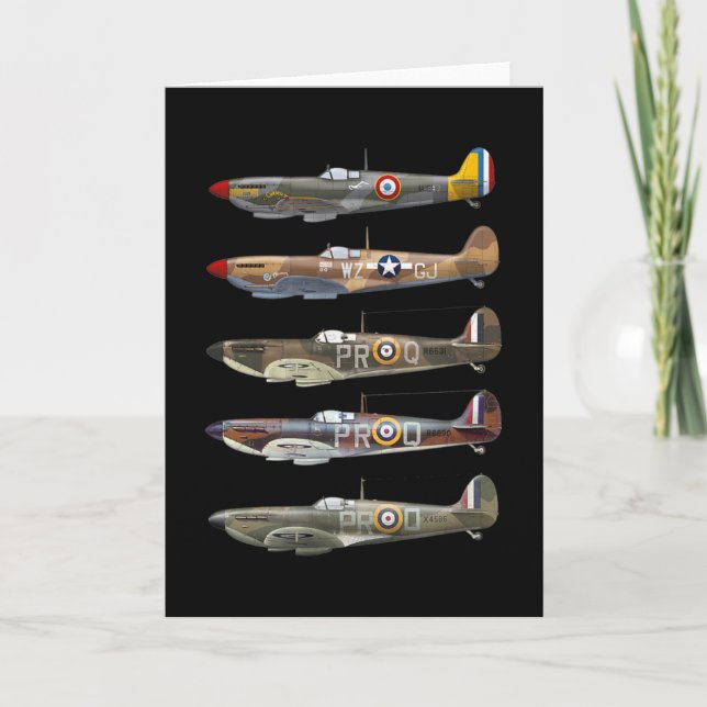 Cartão Supermarine Spitfire is a British WW2 fighter (Frente)