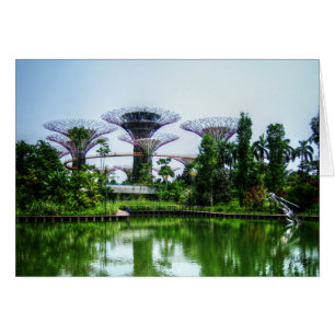 Cartão Supertrees e lago da libélula