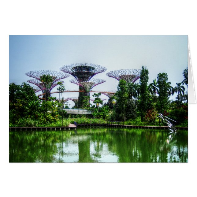 Cartão Supertrees e lago da libélula (Frente Horizontal)